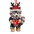 Adorable Christmas Raccoon Ornament - Approximately 4 Inches
