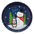Huge Deep Round 13.5" Tray - Let it Snow
