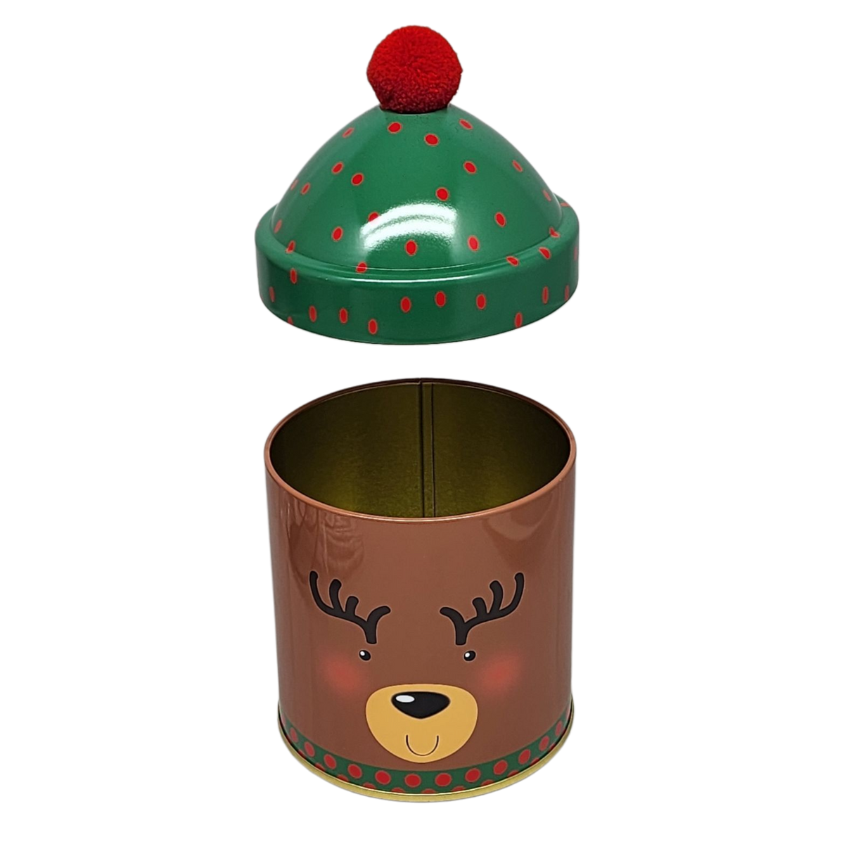 Gift Tin with Pom Pom Hat - Reindeer