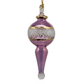 Lattice Glass Ornaments With Gold Accents - Pink Ball with Finial