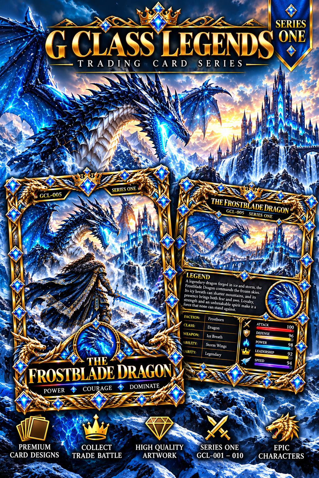 G Class Legends | The Frostblade Dragon | Legendary Interactive Digital Trading Card 005