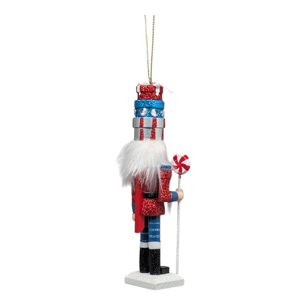 Hollywood 6 inch Wooden Nutcracker - Gift Hat Red/Blue