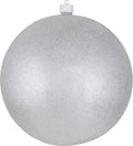 10" Commercial Shatterproof Ball Ornament - Silver Glitter