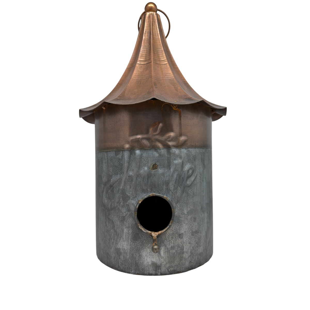 Rustic Metal Hanging Birdhouse