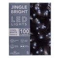 Jingle Bright 100 LED Light Set - Cool White Twinkle - Green Wire
