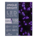Jingle Bright 100 LED Light Set - Purple - Green Wire