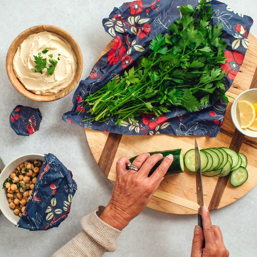 Bee's Wrap Food Wrap - Botanical Print - Assorted Wrap 3 Pack