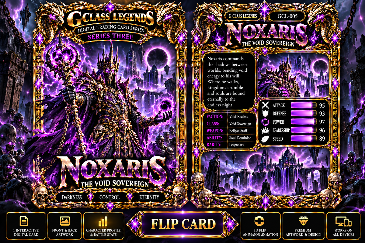 G Class Legends | Noxaris The Void Sovereign | Legendary Interactive Digital Trading Card | Series Three 005