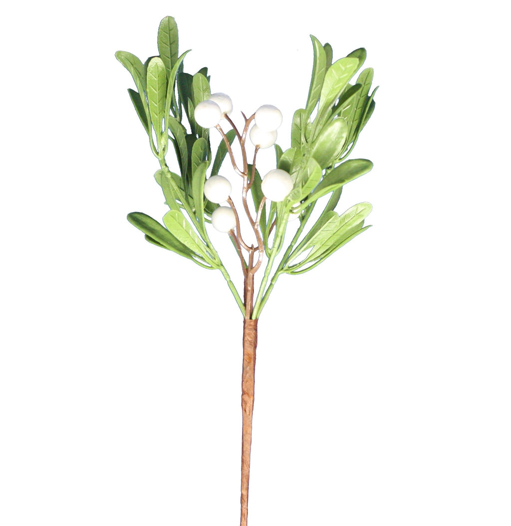 White Berry Mistletoe Pick
