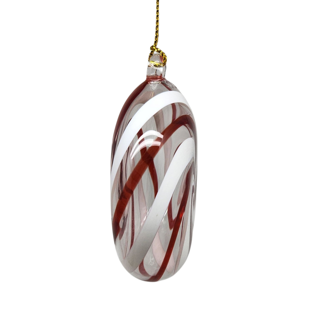 Peppermint Swirl Egyptian Glass Disc Ornament