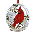 Northern Cardinal Collectible Brass Ornament