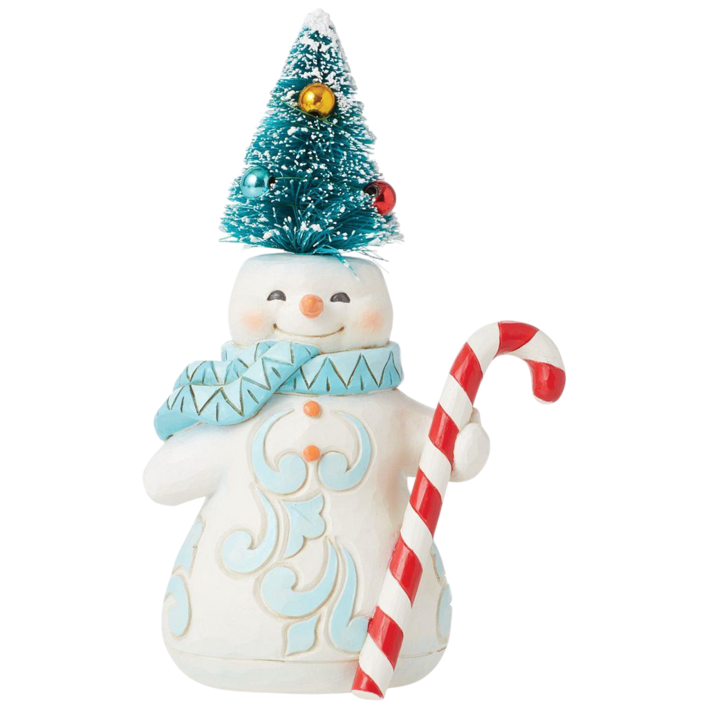 Snowman with Sisal Tree Hat Figurine