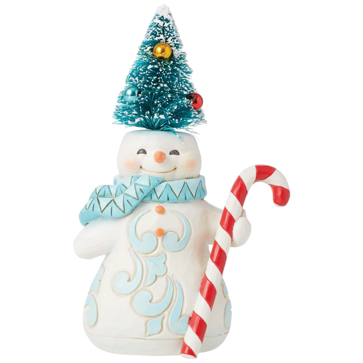 Snowman with Sisal Tree Hat Figurine