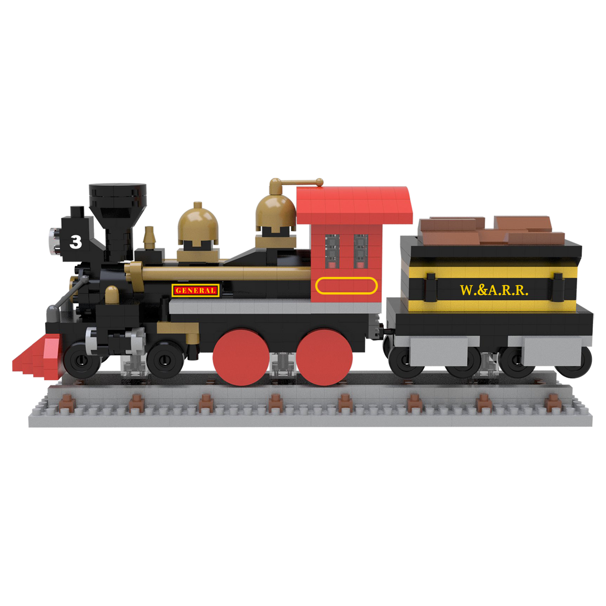 Mini Building Blocks - 4-4-0 Steam Locomotive