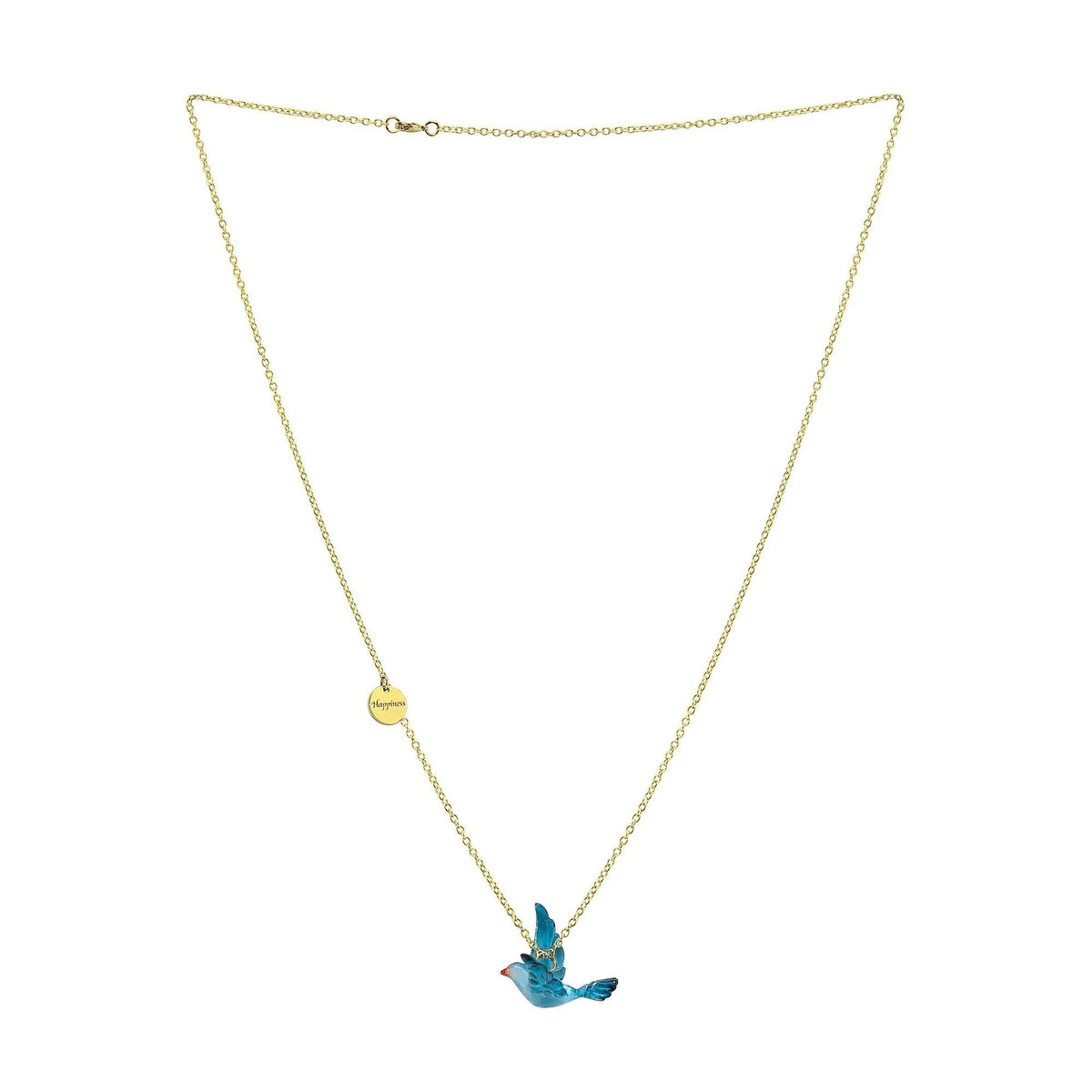 Happiness Bluebird Necklace - Gold-tone Chain