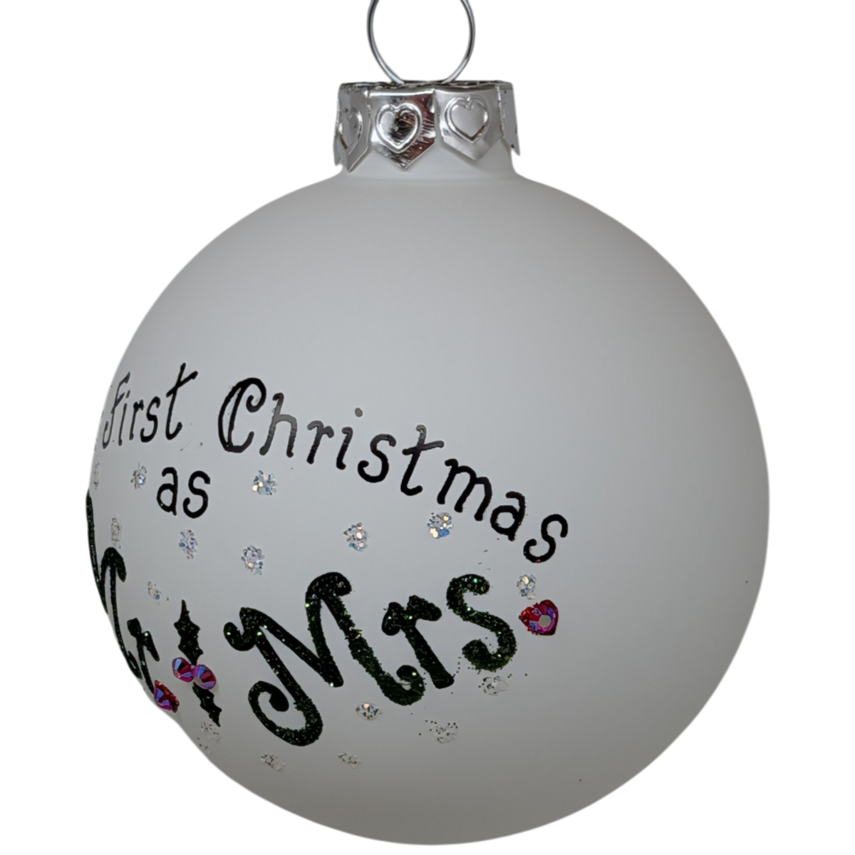 Christmas Keepsake Glass Ornament - First Christmas as Mr and Mrs