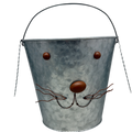 Galvanized Metal Bunny Design Bucket with Ears - Large