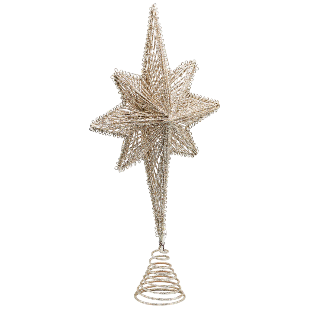 Golden Glow LED Star Tree Topper - Sixteen Inches