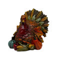 Resin Bountiful Harvest Turkey Figurine Looking Left
