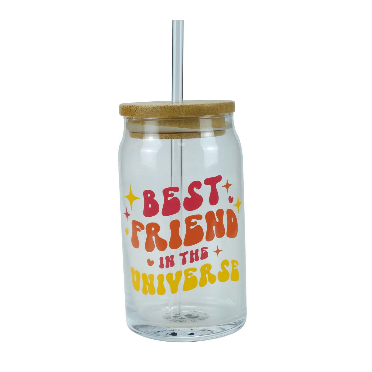 Best Friend Iced Coffee Glass with Straw