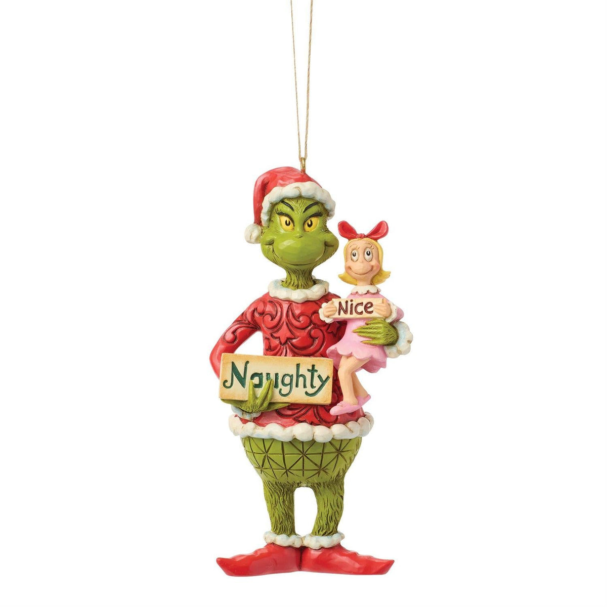 Grinch and Cindy Lou with Sign Ornament