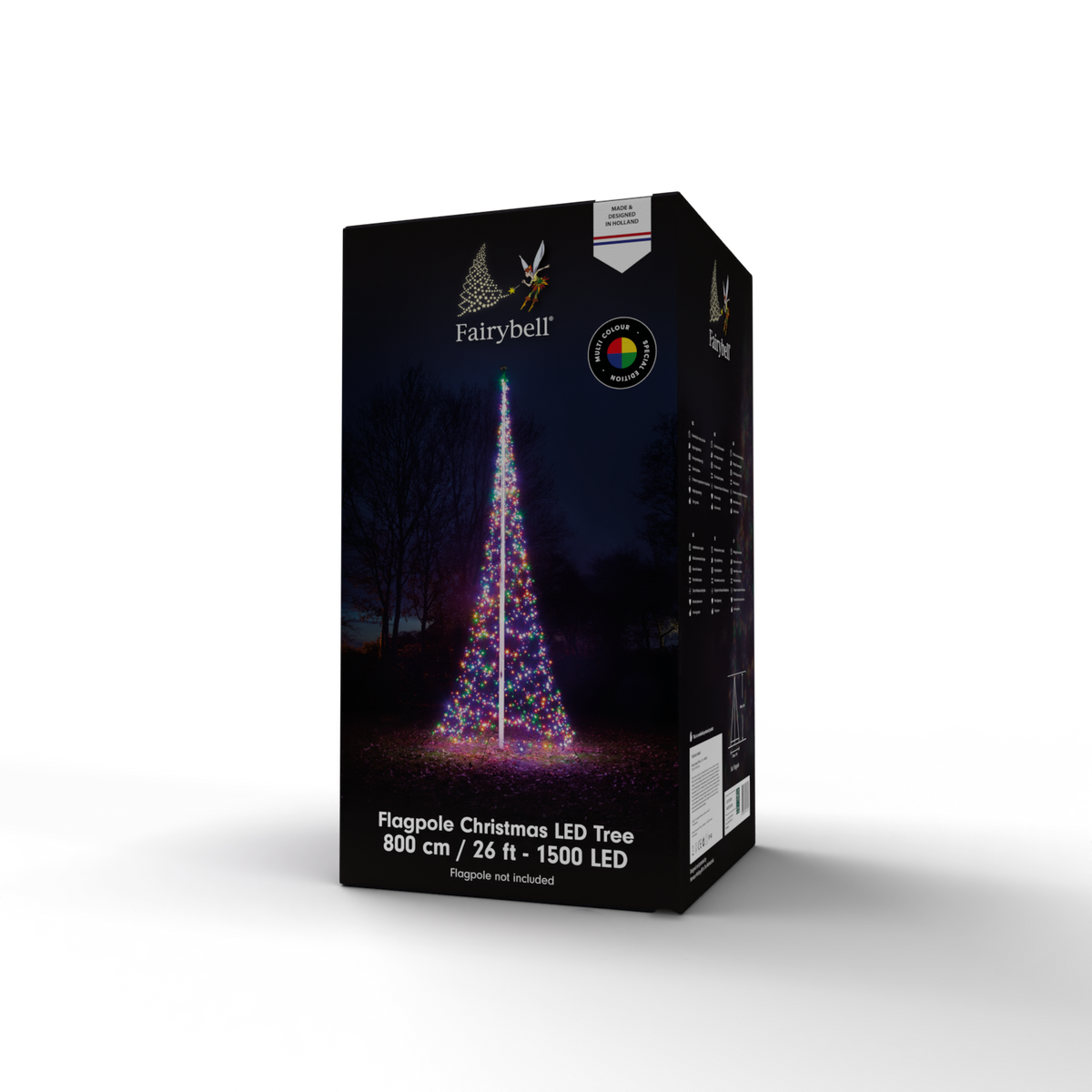 Fairybell 25 Foot Flagpole Tree - 1500 LED Multi Color