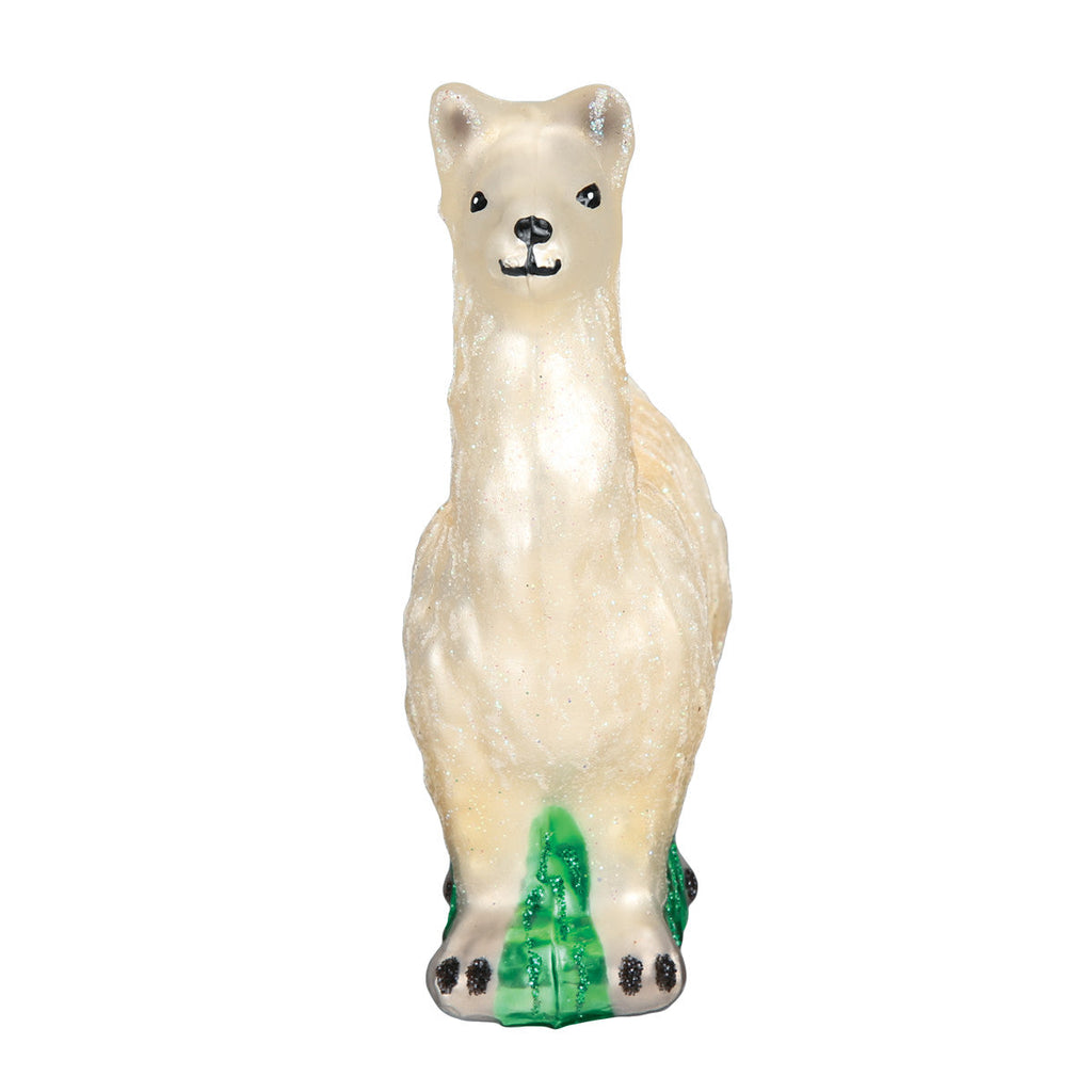 Llama Glass Ornament