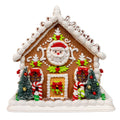 Lighted Gingerbread House With Ribbon Candy Roof - 9 Inch