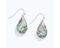 Caribbean Blue Teardrop Earrings with Silver Filigree