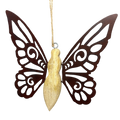 Metal and Mango Wood Rustic Butterfly Ornament - Large