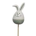 Ceramic Easter Bunny Floral Pick - Sage