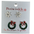 Snowflake and Wreath Duo Earrings