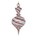 Red & White Swirl Finial Ornament