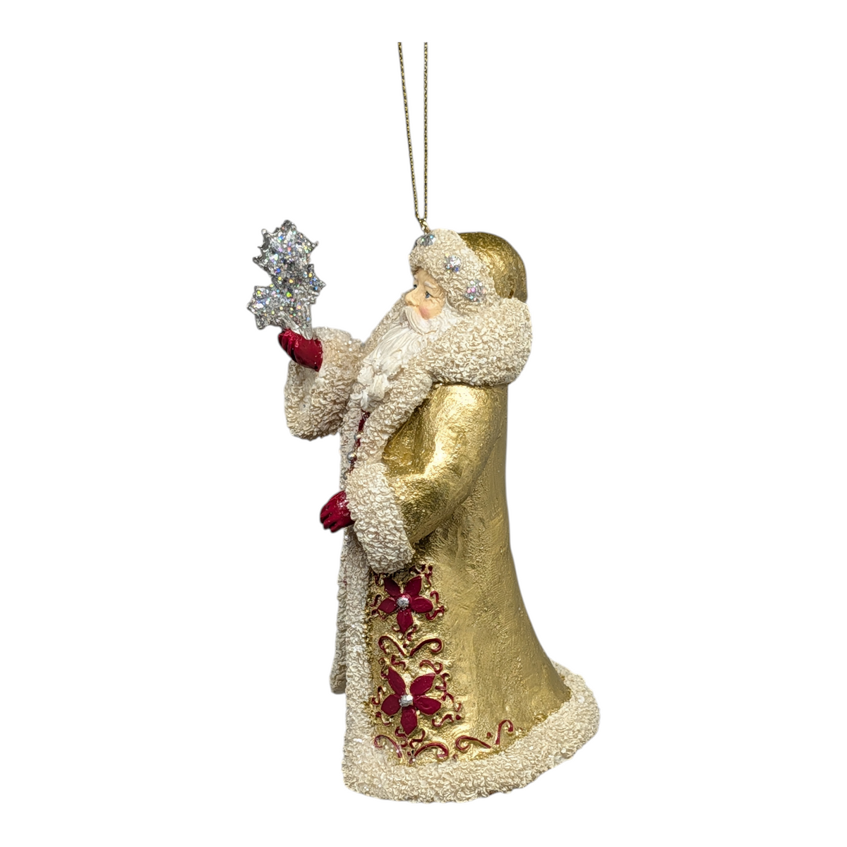 Holiday Diamonds Standing Santa with Snowflake Bouquet