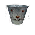 Galvanized Metal Bunny Design Bucket with Ears - Medium