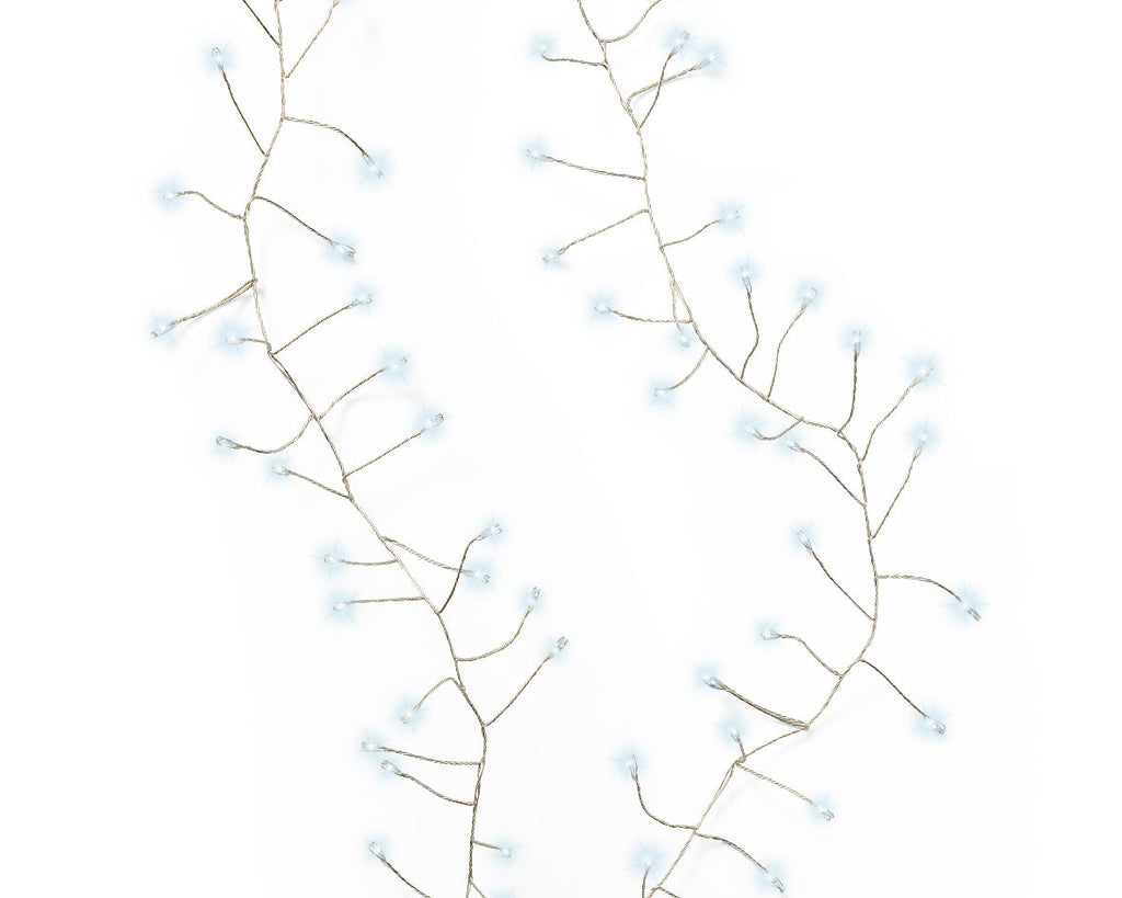 Compact Micro Garland String Lights - 100 LED - Cool White - Silver Wire