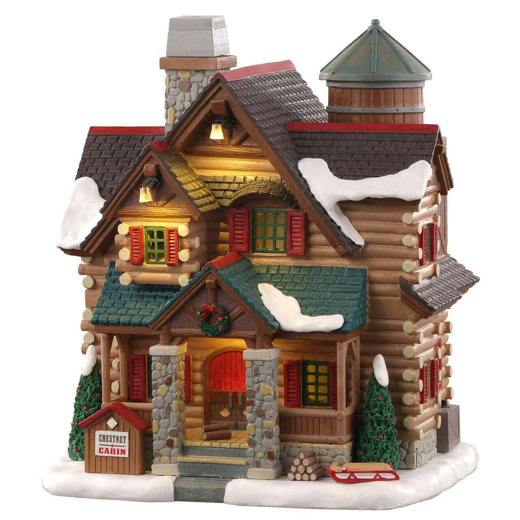 Chestnut Cabin with Smoking Chimney