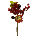 14 inch Faux Pumpkin Pick With Leaves, Acorns and Berries