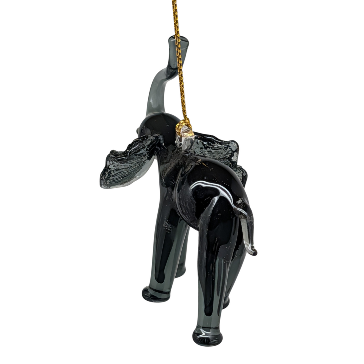 The Egyptian Glass Dark Emerald Elephant Ornament