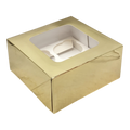 Bakery Box - 4 Cup Cakes or Cookies - Gold Foil