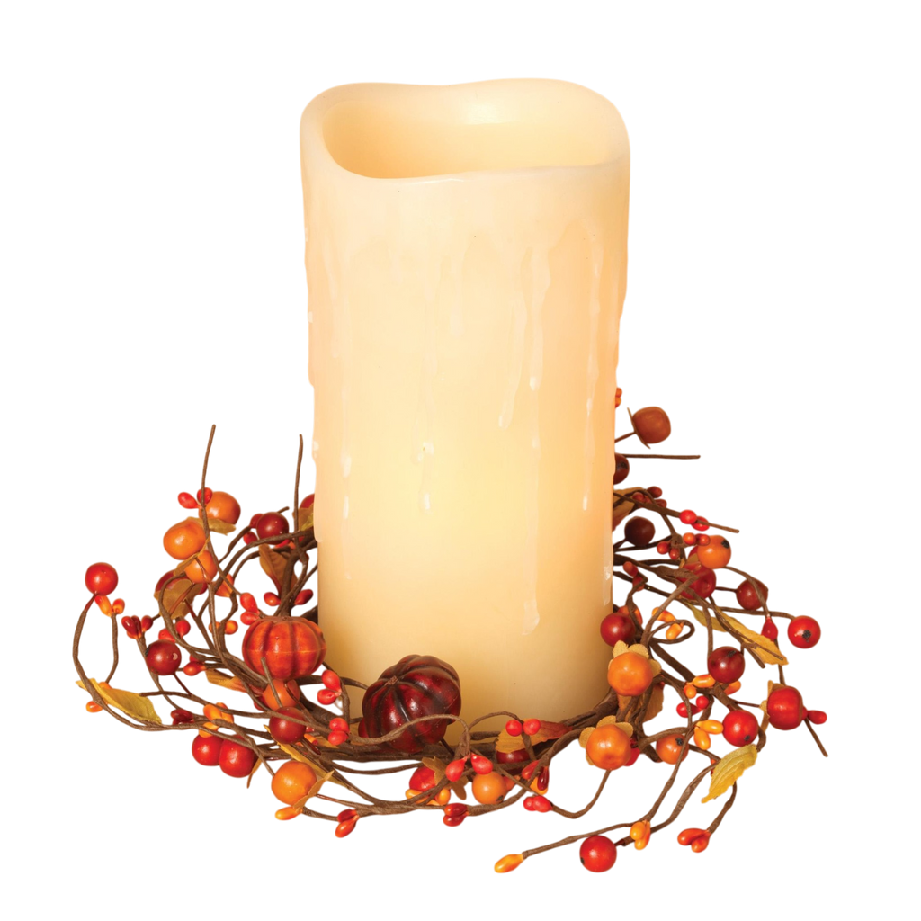 Autumn Pumpkin Candle Ring - 4" opening