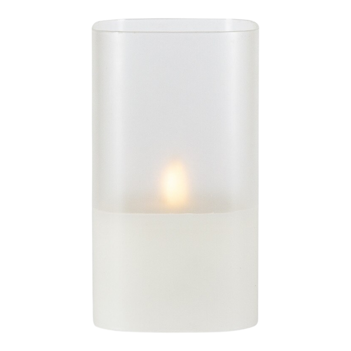 Hand-Poured Real Wax LED Candle in Square Frosted Glass