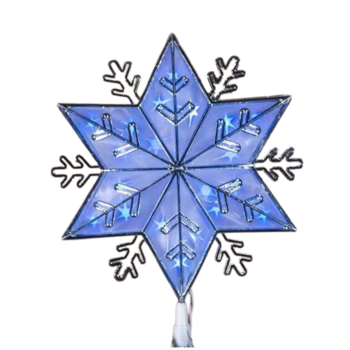 Lighted Snowflake 10" Tree Topper - Blue