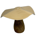 Metal and Mango Wood Mushroom  - Beige