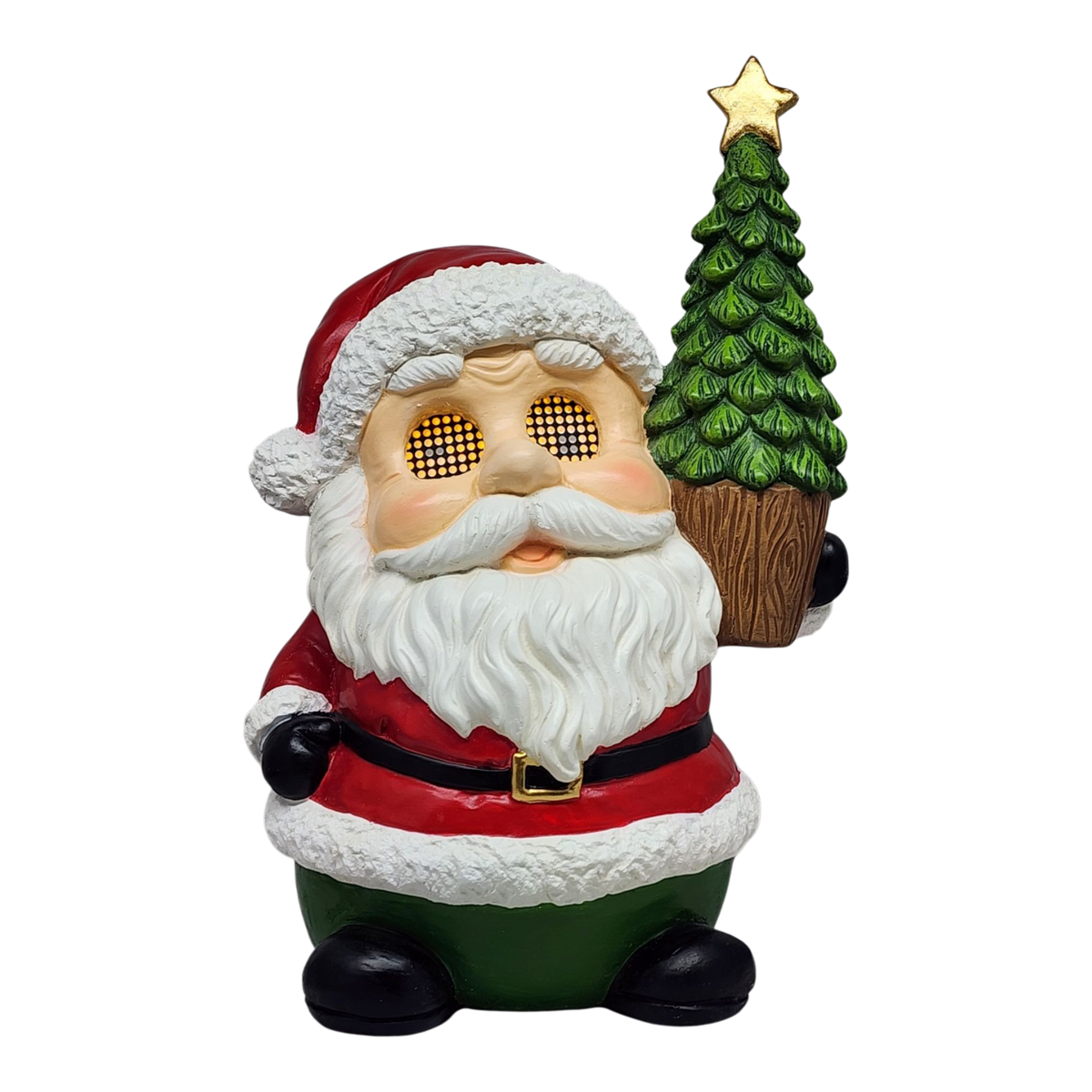 Jolly Santa with Moving Eyes and Christmas Tree