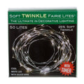 50-Light Cool White Soft Twinkle Fairy LED Silver Wire Light Set