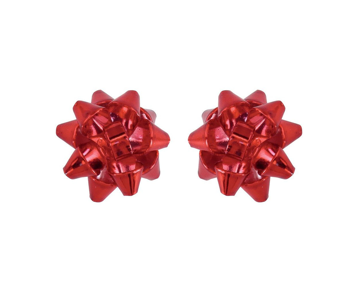 Cheerful Red Bow Earrings