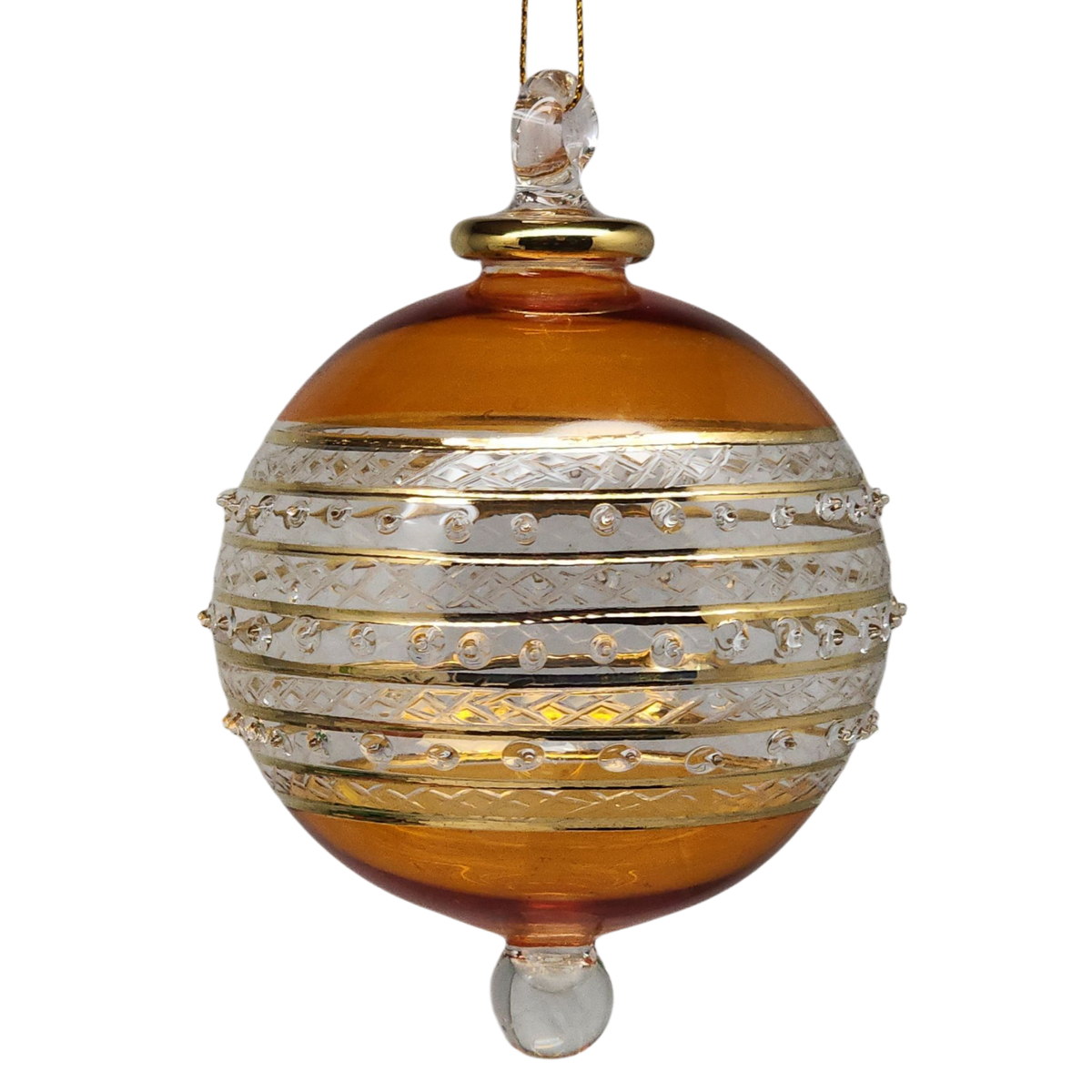 Ring Etched Stipple Ball - Gold