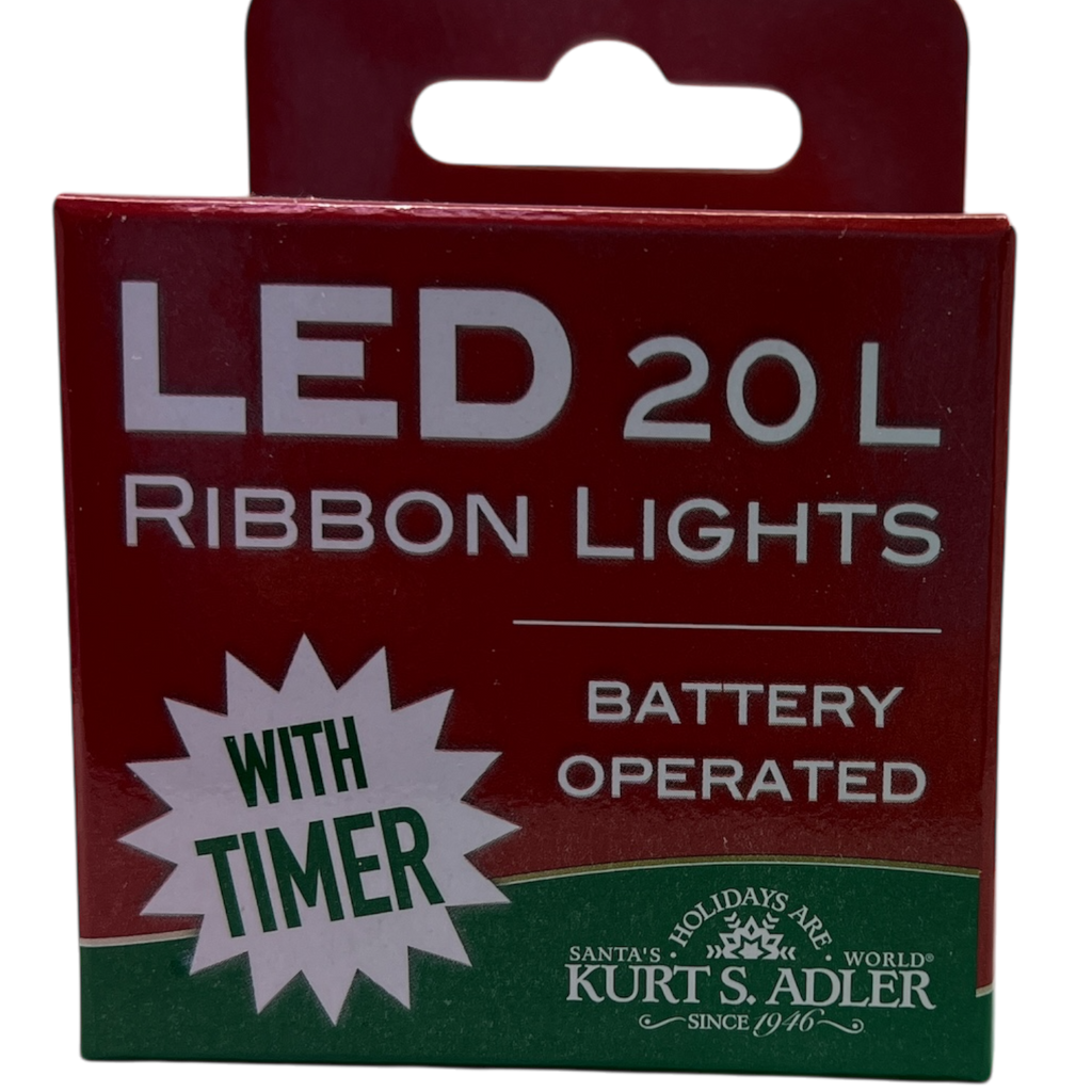 20-Light Battery-Operated Ribbon Lights - Gold