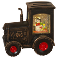 Lighted Spinning Tractor Waterglobe - Snowman